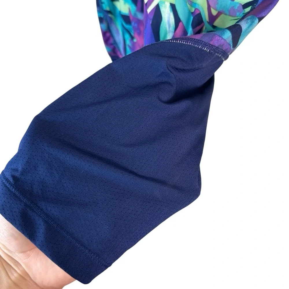 Nike Pro Cropped Leggings Womens Small Floral Tropical Hawaiian Workout Abstract - Picture 3 of 8